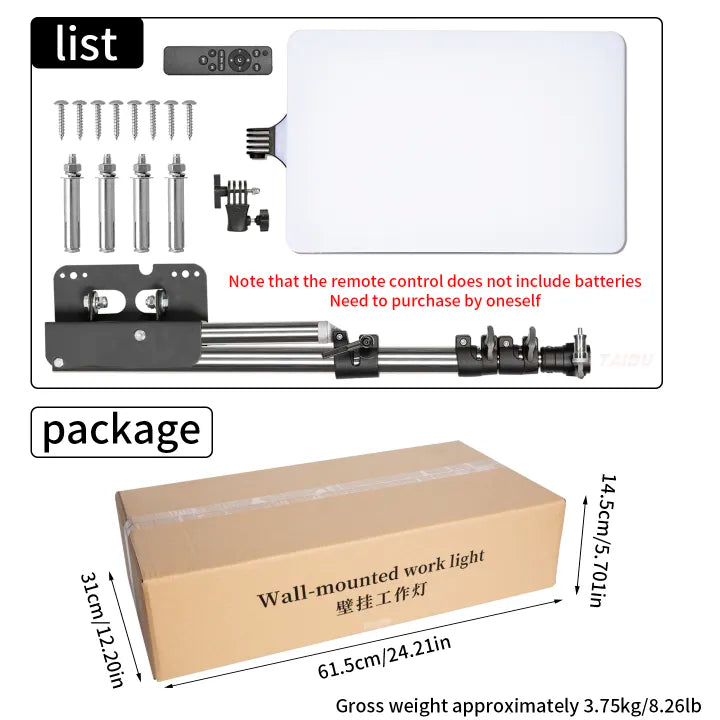 TAIDU PROMOTIONAL PL-48 LARGE PANEL TELESCOPING TATTOO WALL LIGHT