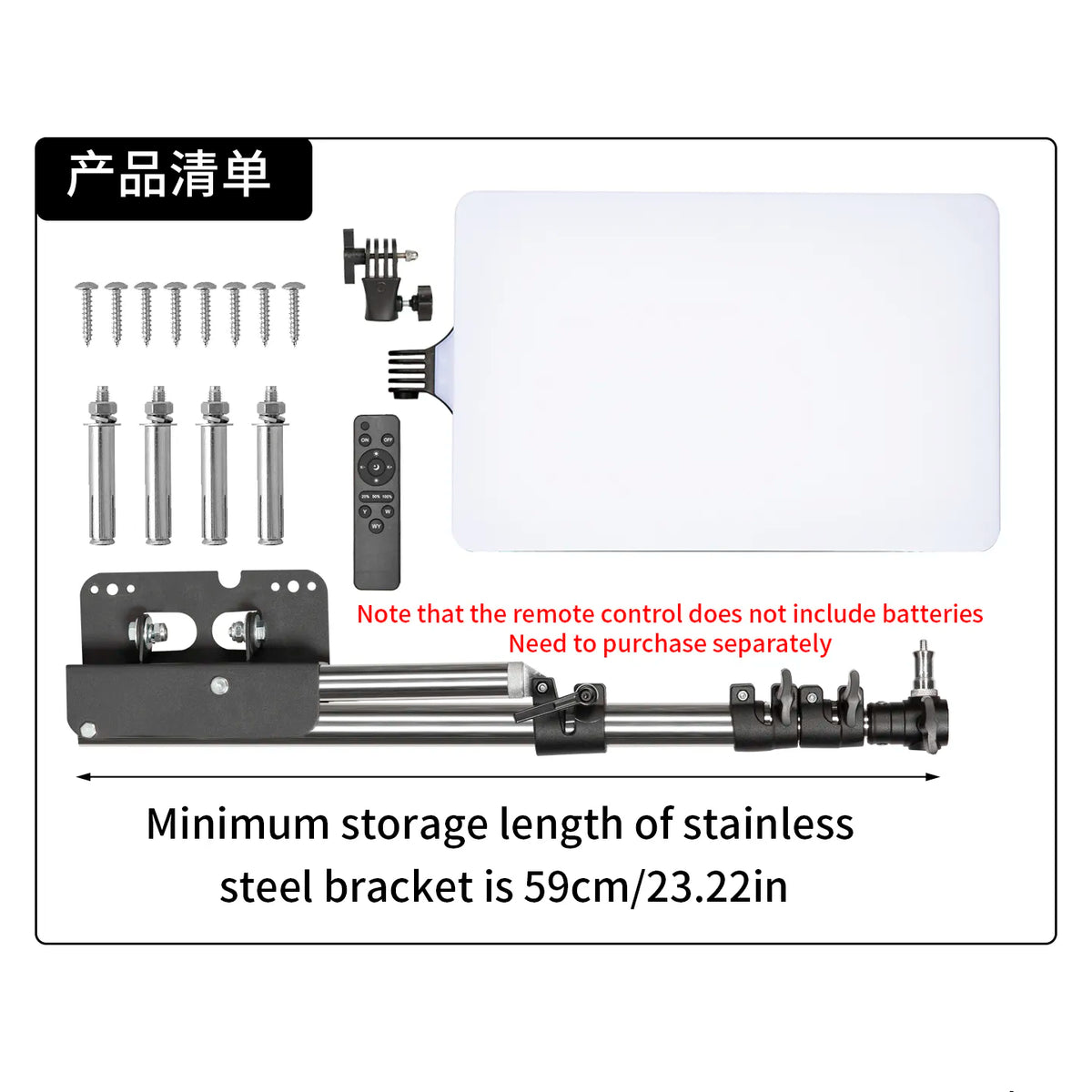 TAIDU PROMOTIONAL PL-48 LARGE PANEL TELESCOPING TATTOO WALL LIGHT