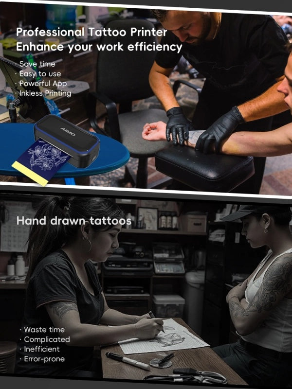 AIMO MR3 Bluetooth Tattoo Stencil Pocket Printer (can use roll paper)