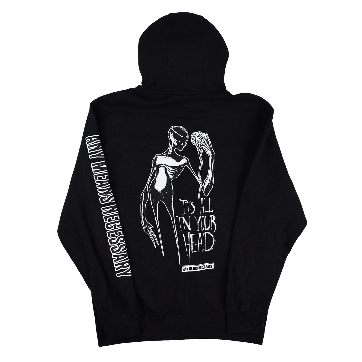 It's All In Your Head Zip Up Hoodie Black