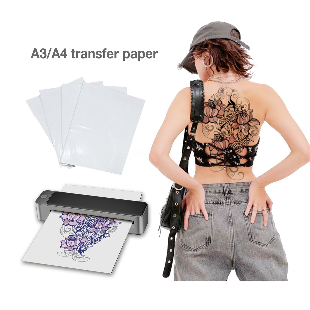 Upgraded A3 Bluetooth Tattoo Stencil Printer Portable Tattoo Transfer Machine for Large-Scale Tattoo Stencil