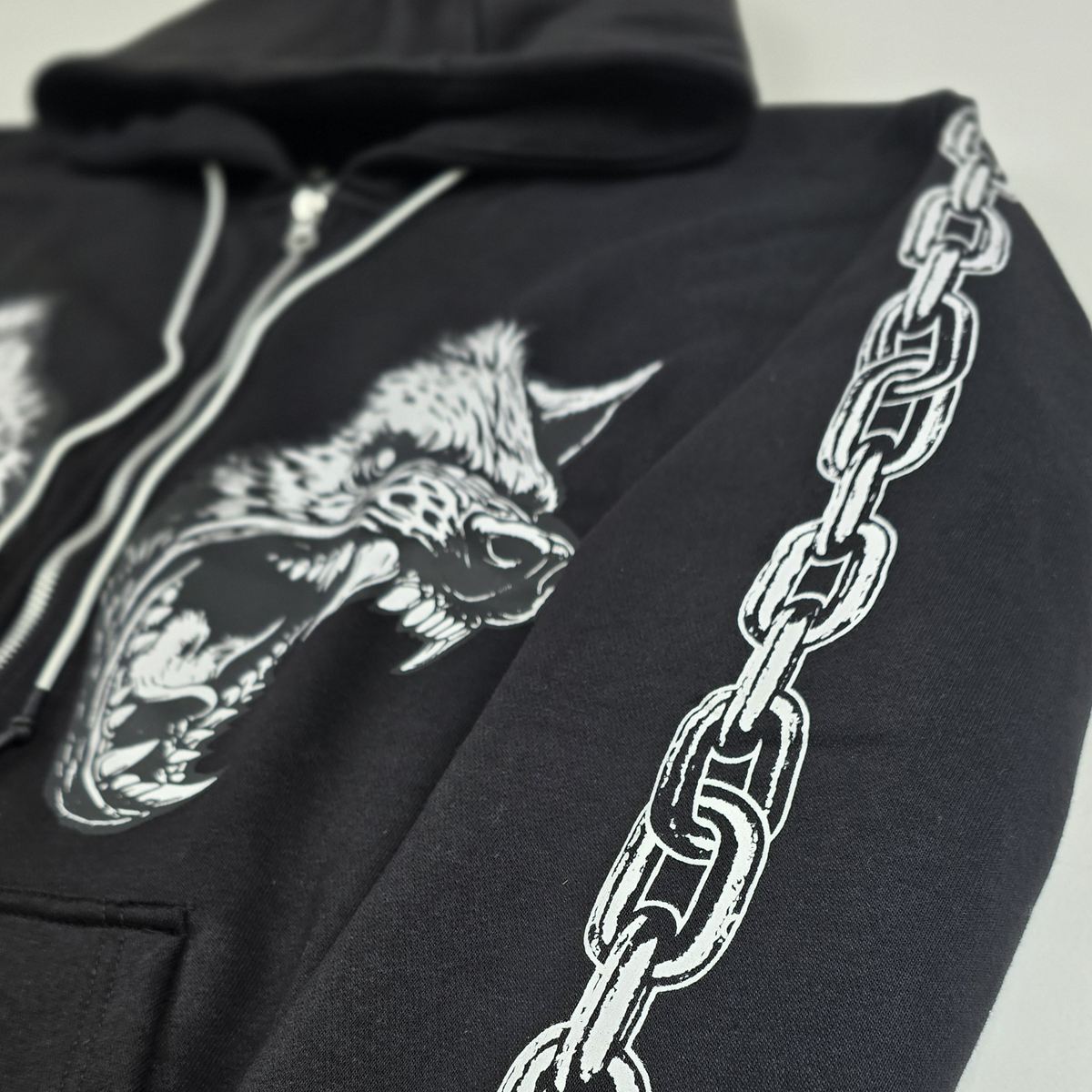 Cerberus Zip Up Hoodie Black