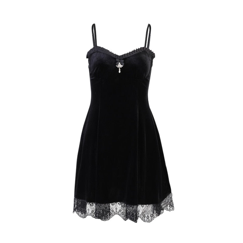 Goth Cross Sexy Purple Dress