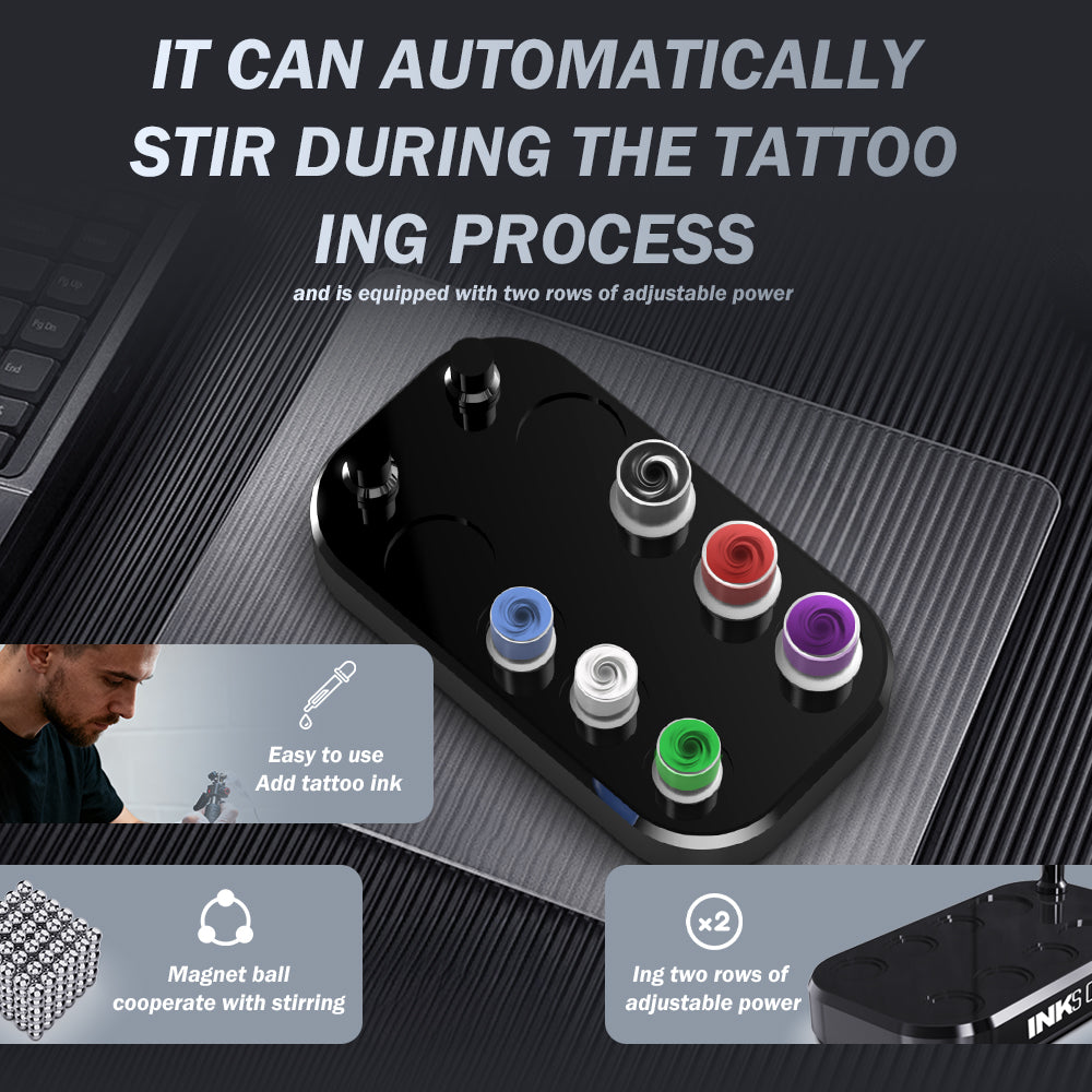 INKSOUL® TATTOO INK CUP MIXER 8 sites Aluminum alloy frame