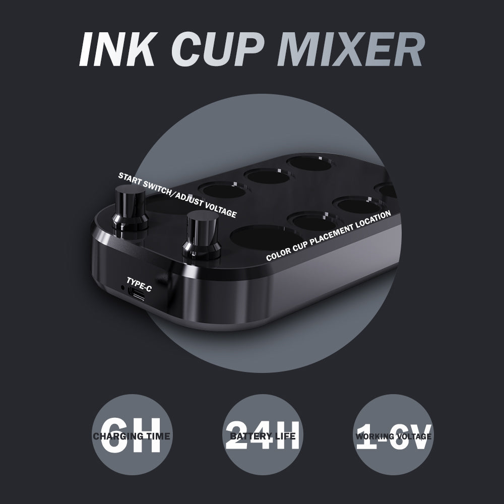 INKSOUL® TATTOO INK CUP MIXER 8 sites Aluminum alloy frame