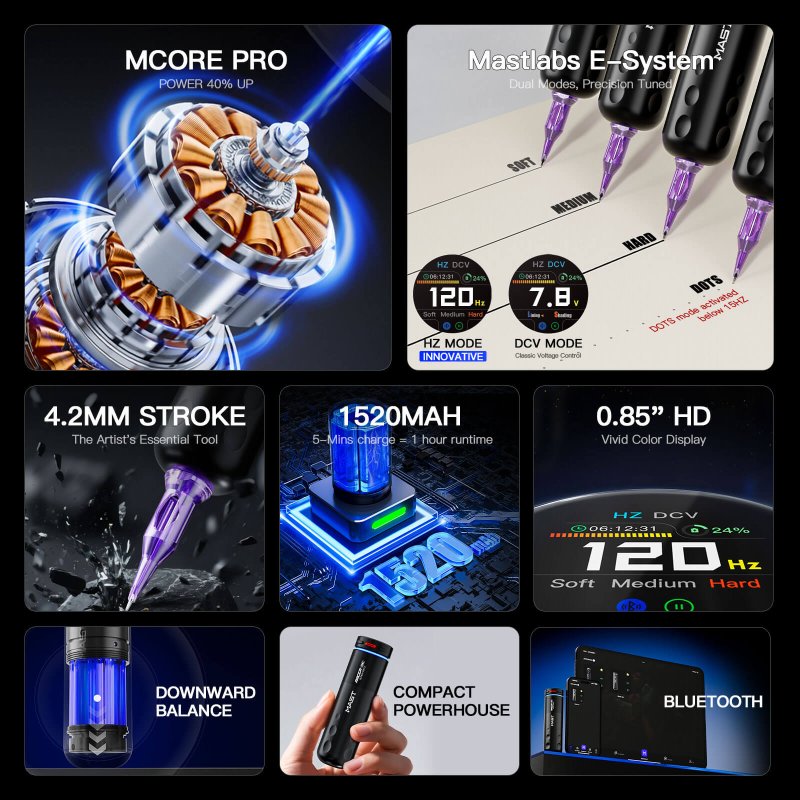 Dragonhawk Wireless Tattoo Pen Machine 4.2MM Strokes Length | Mast Racer Pro