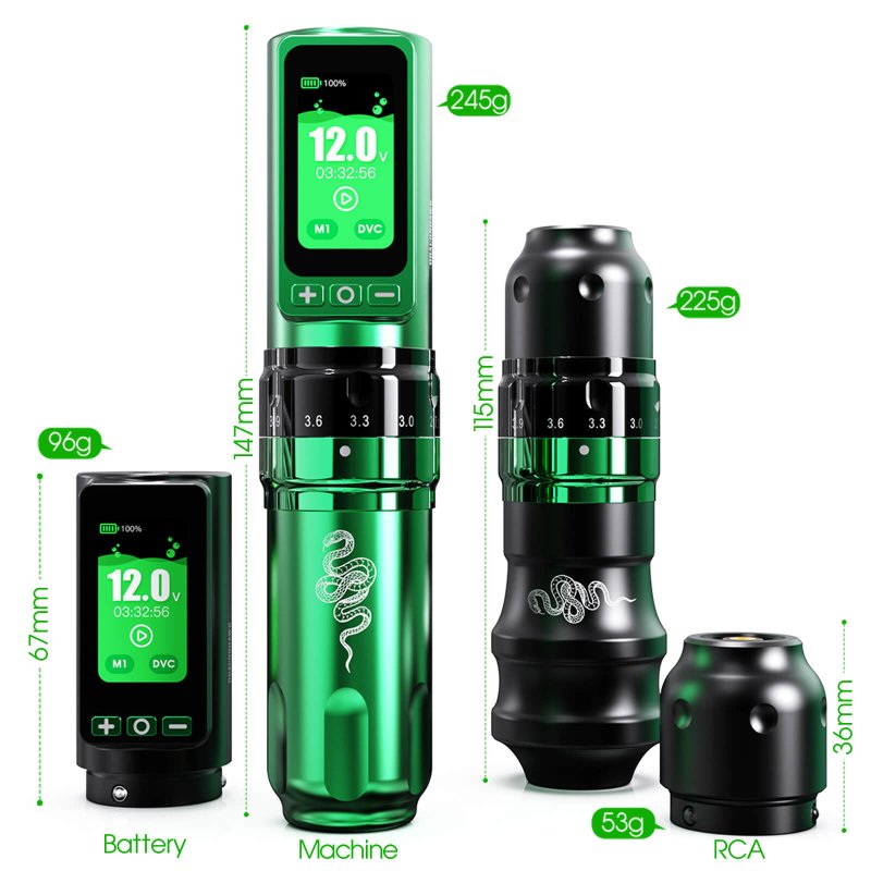 Tattoo Kit | Dragonhawk Fold Pro Year of Snake Edition Tattoo Machine Pen Wireless Professional Bundle